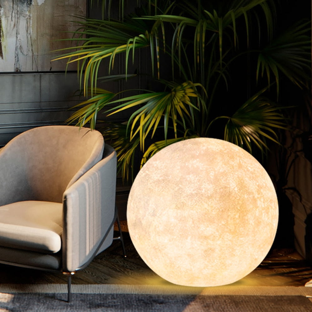 Arturesthome Outdoor Landscape Lawn Moon Floor Lamp Waterproof Solar Column Head Lamp