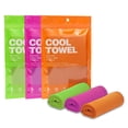 thumbnail image 3 of Cool Towel ,Ice Towel,Soft Breathable Chilly Towel,Microfiber Towel for Yoga,Sport,Running,Gym,Workout,Camping,Fitness,Workout ,GREEN+ORANGE+ROSE (3 pack), 3 of 8