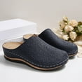 thumbnail image 5 of Women'S Slip On Loafers With Wedge Heel And Embroidery Detail In Pu Material Size 39 Us 7 For Casual Wear And Outdoor Use Dark Blue, 5 of 9