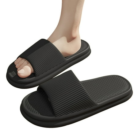 

Fashion Couples Men Women Shower Room Home Non Slip Breathable Soft Sole Shoes Slipper Comfortable Flat Anti-Skid Slippers(Black 36-37)