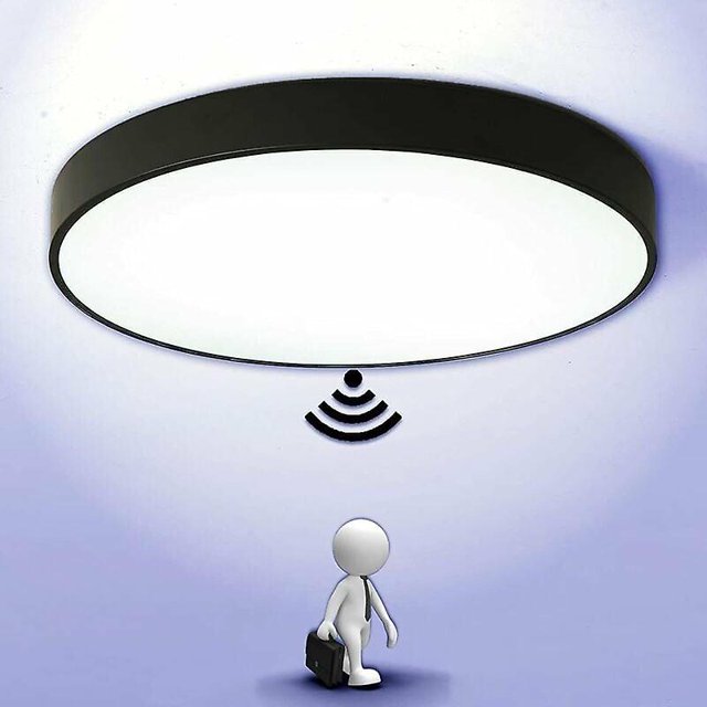 Luz de techo LED con sensor de movimiento Lámpara automática para balcón exterior Garaje Entrada de pasillo Luminaria redonda Fácil de instalar Luz de techo 600