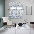 thumbnail image 5 of Blue Coastal Kitchen Curtains Valances and Tiers Set of 3 Starfish Shell Coral Seahorse Tier Curtains and Valance with Rod Pocket for Small Windows, 27.5"x24", 5 of 9