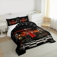 thumbnail image 3 of Castle Fairy Racing Car Bedding Comforter Set 2pcs for Female Men,Extreme Sport Twin Comforter Sets Microfiber,Geometric Plaid Breathable Bedding Set,Super Cozy Room Decor,Reversible, 3 of 8