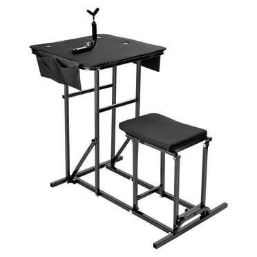 KOJEM Portable Shooting Bench Foldable Shooting Table Seat Set with Adjustable Gun Rest and Ammo Pockets Shooting Bench Rest for Rifles Outdoor Range and Hunting