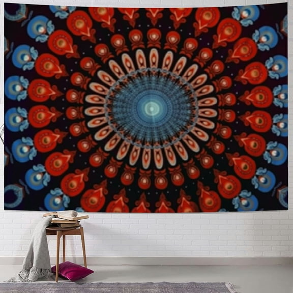 PRATYUS Bohemian Mandala Tapestry Hippie Tapestries Psychedelic Peacock Boho Tapestry Wall Hanging for Bedroom 40x30inch