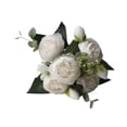 thumbnail image 4 of Ramo de boda artificial, rosas artificiales, flores de , accesorios para fotos, flores artificiales para decoración de bodas, fiestas en el jardín Blanco, 4 of 8