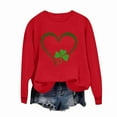 thumbnail image 5 of BLTIBY Womens St. Patrick's Day Sweatshirts Shamrock Clover Print Shirts Casual Irish Gift Long Sleeve Loose Fit Pullover Tops Red S, 5 of 7
