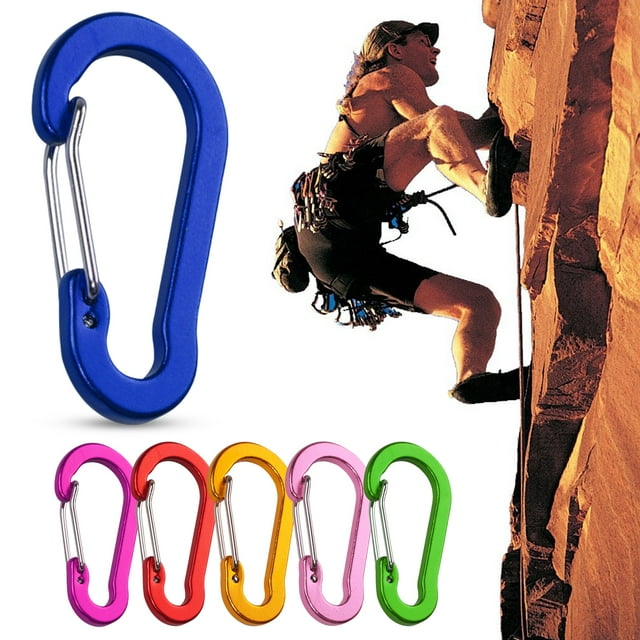 Hesroicy 6Pcs Climbing Buckles Rustproof Smooth Edge Anti Fade Gourd Shape Aluminum High Hardness Bright Color Carabiners for Travel