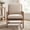 Beige Linen, variant on Dayalane Mid-Century Modern Rattan Accent Chair Set of 2, Farmhouse PU Upholstered Armchair with Cane Sides & Washable Cover, Boho Solid Wood Rattan Reading Chair for Living Room Bedroom, Brown