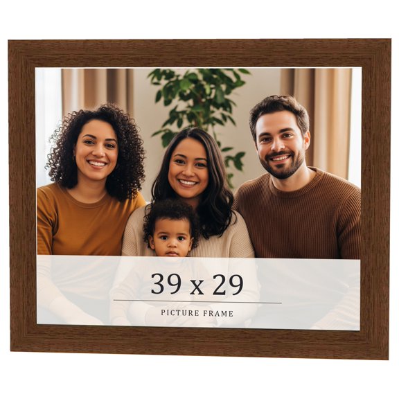 39x29 Brown Real Wood Picture Frame Width 1.25 inches | Interior Frame Depth 0.5 inches | Galvin