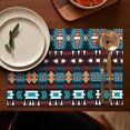 thumbnail image 5 of Blue and Orange Geometric Boho Pattern Summer Placemats Table Placemats Set Of 4-Linen Kitchen Washable Placemats Table Mats 11.8"x17.7"Non-Slip Heat Resistant, 5 of 6