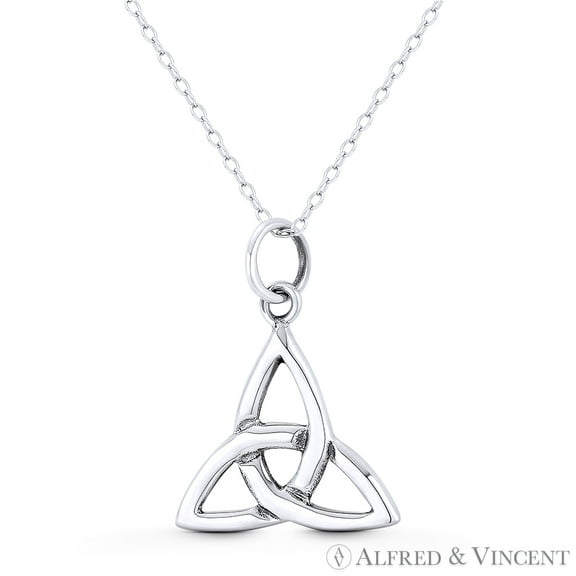Trinity-Knot / Triquetra Celtic Charm 25x17mm (1x0.7in) Pendant in Oxidized .925 Sterling Silver