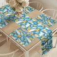 thumbnail image 2 of Ambesonne Tropical Table Runner & Placemats, Exotic Leaves and Flowers, Placemat 4 pcs + Runner 12"x72", Blue Yellow Ivory, 2 of 2