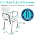 thumbnail image 2 of Vive 360° Swivel Shower Chair for Elderly and Disabled - Supports 300 lbs, Non-Slip Sliding Bath Chair with Arms and Back for Seniors, 2 of 8
