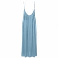 thumbnail image 4 of ClodeEU Women's Sleeveless Spaghetti Strap Maxi Dress,Casual Loose Flowy A-Line Beach Dress Light Blue,Women's Plus L, 4 of 4