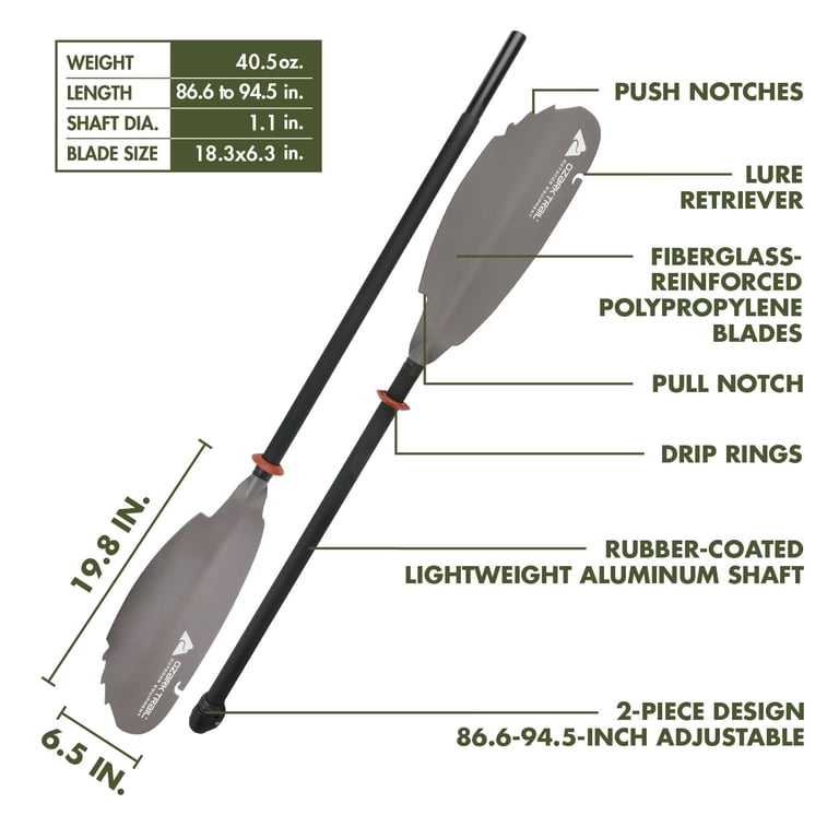 Ozark Trail Adjustable Angler Paddle, 220-240 cm, Gray photo 2