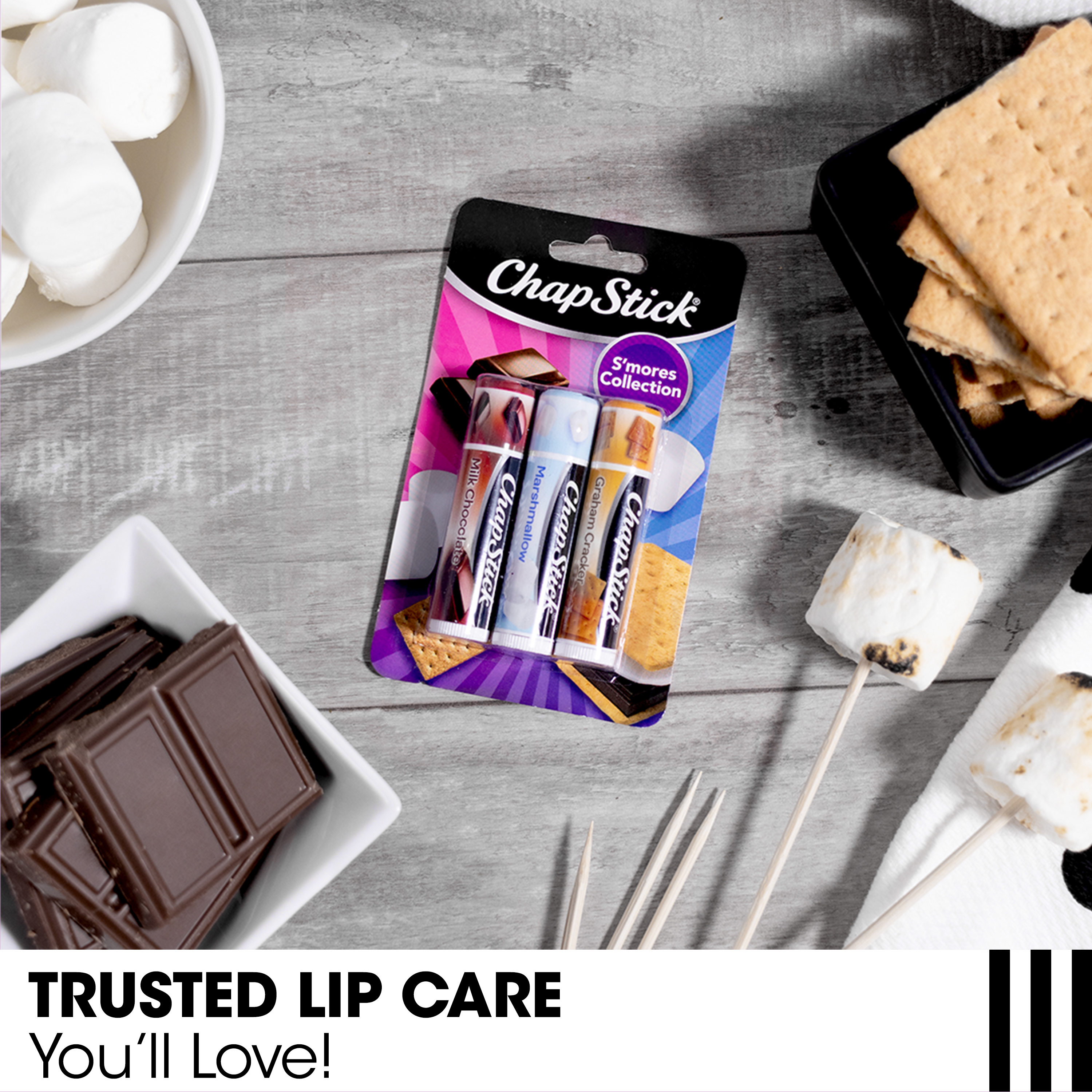 ChapStick S'mores Collection Flavored Lip Balm, Multi-Flavored, 0.15 Oz, 3 Pack - image 3 of 6