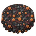 thumbnail image 2 of Basketball and Hoop Black Pattern Round Tablecloth 60"x60", Wrinkle Resistant Wipeable Table Cover for Kitchen Dining Room Picnic Patio and Party, 2 of 6