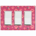 thumbnail image 1 of Metal Light Switch Plate Cover Cute Puppy Dog Paw Prints Pink DOG038, 1 of 13