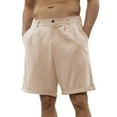 thumbnail image 3 of RMGVDSD Mens Straight-Fit Shorts Male Summer Casual Shorts Solid Color Short Pants Button Short Trousers Pocket Fashion Shorts Vintage Stylish Slacks, 3 of 6