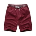 thumbnail image 2 of HaiMao Men's Summer Shorts Elastic Waist Drawstring Outdoor Work Shorts with Casual Comfortable Shorts Wine XL(XL), 2 of 7