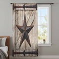 thumbnail image 4 of Texas Star Vintage Sheer Curtains 54 Inches Long for Bedroom, Brown Khaki Wooden Retro Art Light Filtering Privacy Drapes, Breathable Semi Sheer Window Treatment for Bathroom Dining Room Kitchen, 4 of 9