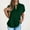 Army Green, variant on Tawop Women's Shirts Womens T Shirts Short Sleeve Solid Loose V Neck Linen Cotton Green L