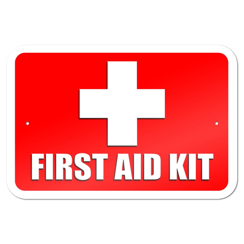 First Aid Kit 9" x 6" Metal Sign