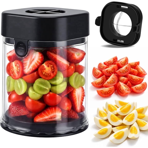 VALUNE Strawberry Cutter Kitchen Gadgets Speed Cutters for Banana Grape Egg, Stainless Steel Egg Slicers, Strawberry Slicer Grape Cutter Cup, Fruit Slicer Cup