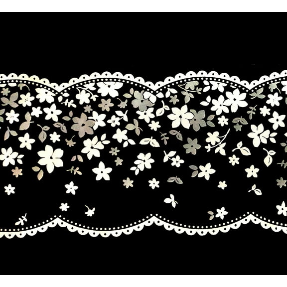 Dundee Deco Peel and Stick Self Adhesive Wallpaper Border - Floral White, Bronze Tiny Flowers, 33 ft X 4 in