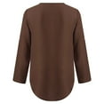 thumbnail image 4 of Pimelu 2024 Summer Tops for Women Trendy Plus Size Flowy Business Zip Up 3/4 Roll Sleeve Dressy Shirts Blouses V Neck Women's Tops Spring Summer Solid Chiffon Casual Tshirts Tunic Plus, 4 of 7