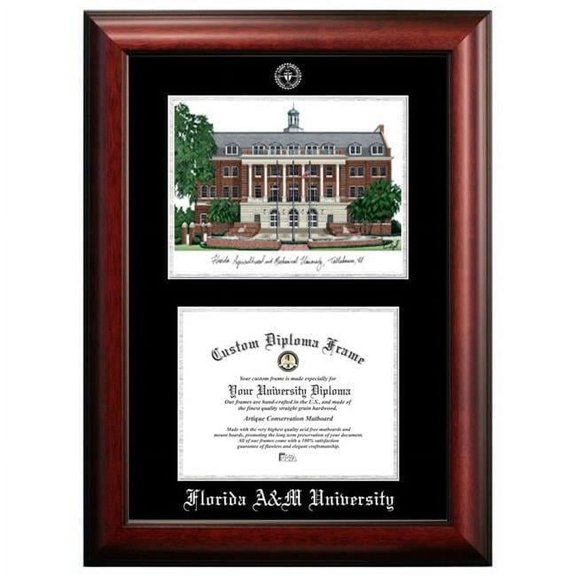 Campus Images FL997LSED-1185 11 x 8.5 in. Florida A&M University Silver Embossed Diploma Frame with Lithograph