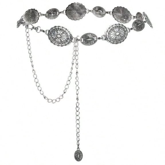 Western Chain Belt for Women Metal Chain Belt Metal Concho belt women Boho Chain Belt