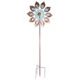 thumbnail image 4 of Mesmerizing Copper Lily Wind Spinner Dual-Tone | Petal-in-Petal Design | Rotors | Brushed Copper & Antique Blue |All | 24" Wx75 H, 4 of 4