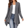 thumbnail image 3 of Liuinsasek Women's Cardigan Fashion Casual Comfortable Solid Long Sleeve Clothing Top with Asymmetrical Hem Lightweight and Flowing Spring/Fall Clothing, 3 of 7
