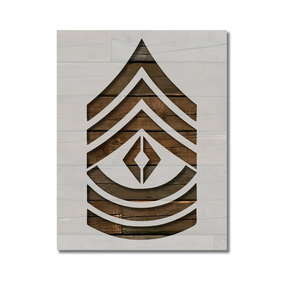 US Army First Sergeant Stencil Template Reusable 8.5 x 11 Inches for Painting on Walls, Wood, Arts and Crafts by Stencilville