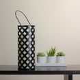 thumbnail image 3 of 12" Black Metal Criss Cross Lantern with Bisque LED Lighted Flameless Indoor/Outdoor Pillar Candle, 3 of 3