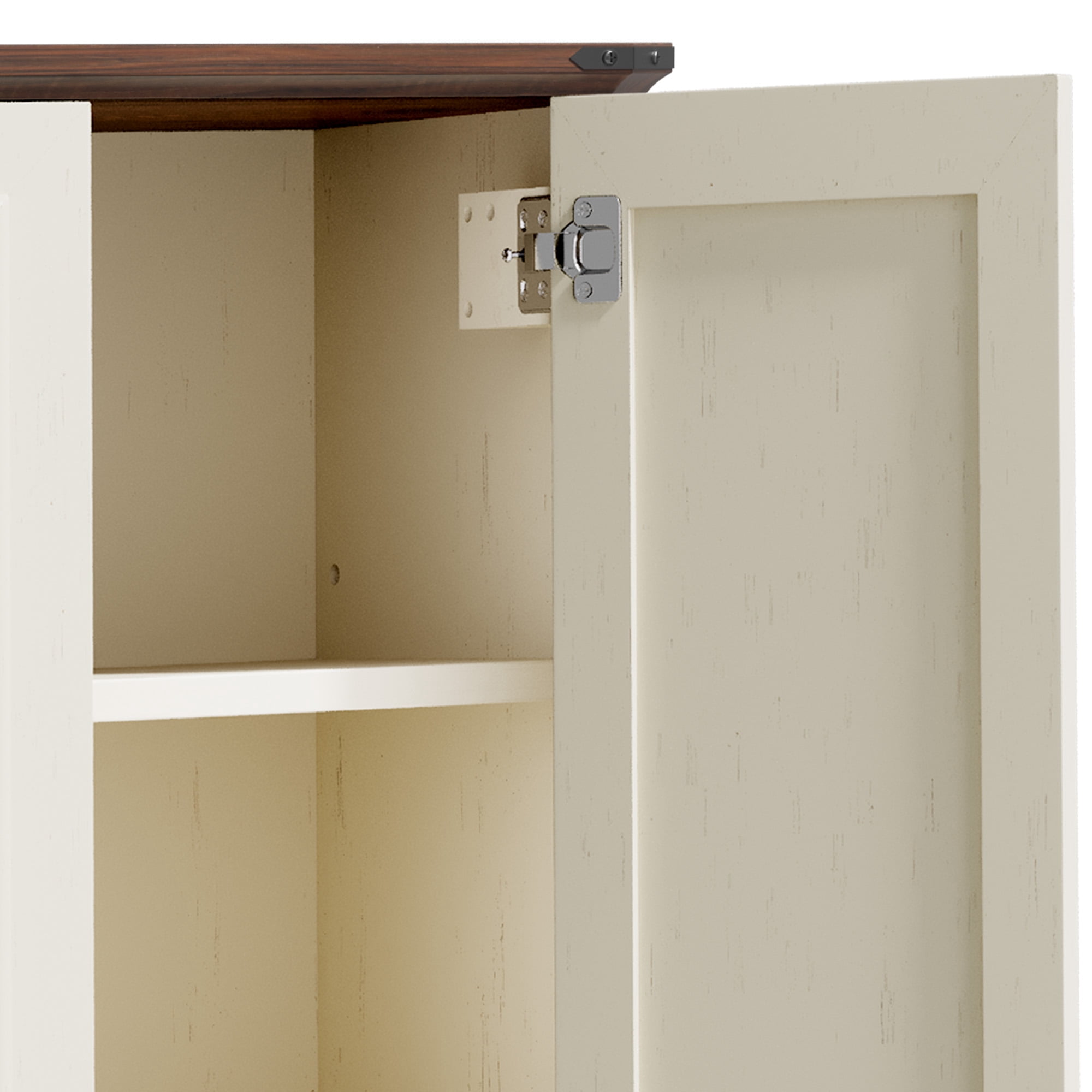 Uforic 45.5"H Wood Garage Cabinet with Doors & Adjustable Shelves for Living Room Bathroom, White