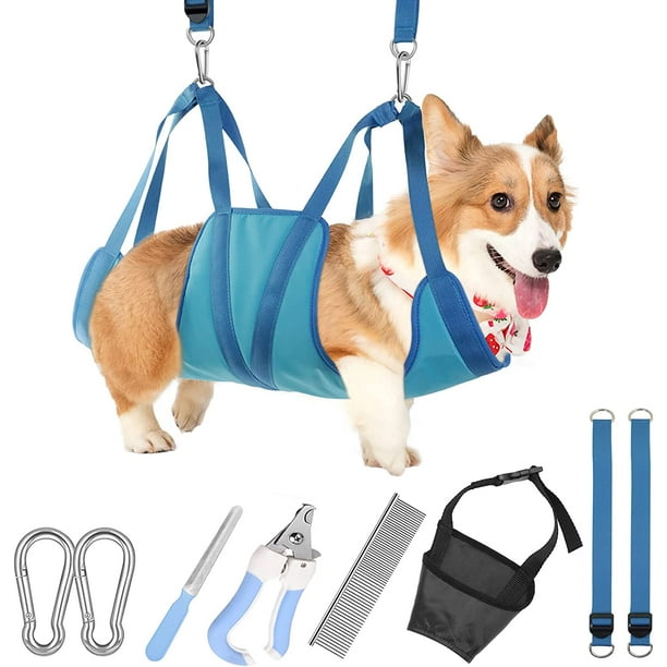 Dog Grooming Hammock for Dogs Cats Pet Nail Trimming Hammock with Nail Clippers/File Dog