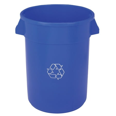 Open Top Receptacle Finish - Continental Commercial Products 22 x 27.38 In. Plastic Huskee Open Top Round Recycling Receptacle, Blue