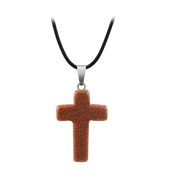 Cross necklace with store colored stones