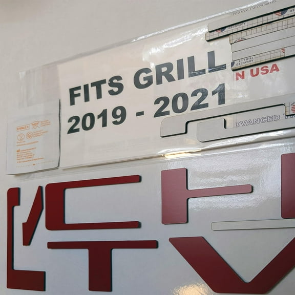Grill Raised Plastic Letters Inserts Compatible with Silverado 2019 2020 2021 (Red)