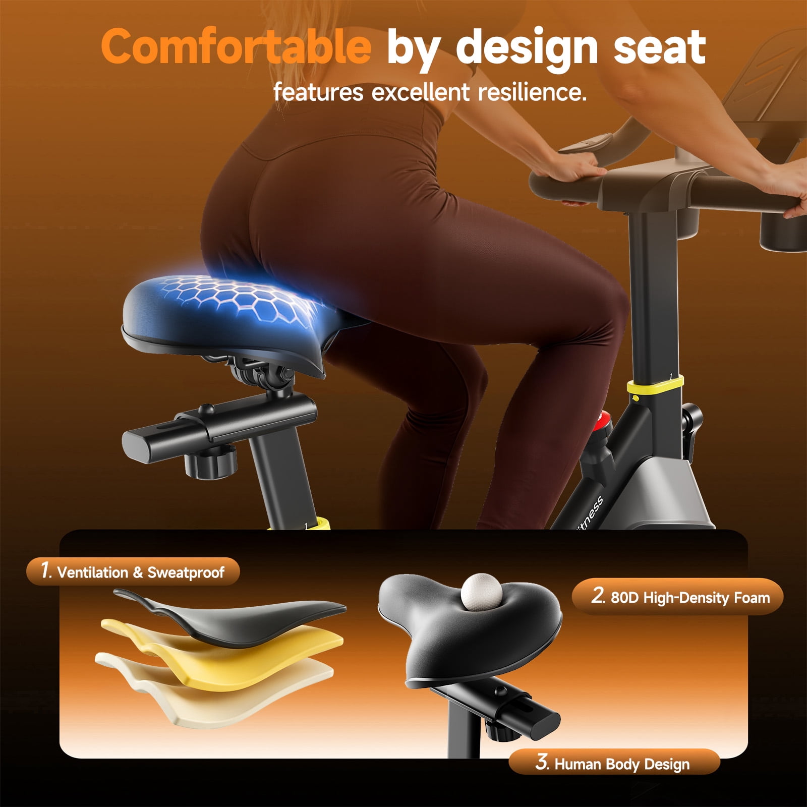 Exercise Bike for Home Gym, Magnetic Resistance Stationary Bike with APP, 300lbs Capacity Indoor Cycling Bike with Comfortable Seat & Tablet Holder