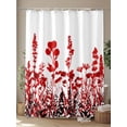 thumbnail image 4 of Rustic Field Shower Curtain, Silhouette Flower Herb Bathroom Decor Curtains Set with Hooks, Red Waterproof Fabric Home Accessories， 72 X 72 Inch Long, 4 of 6