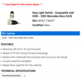 thumbnail image 2 of Stop Light Switch - Compatible with 2000 - 2002 Mercedes-Benz E430 2001, 2 of 2