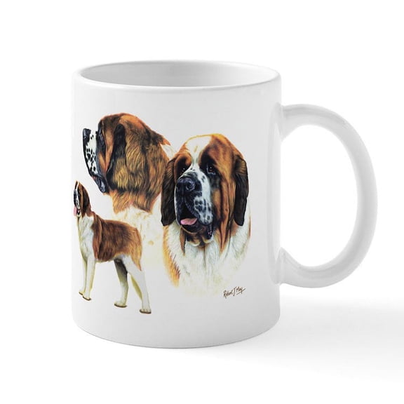 CafePress - Saint Bernard Mug - 11 oz Ceramic Mug - Novelty Coffee Tea Cup