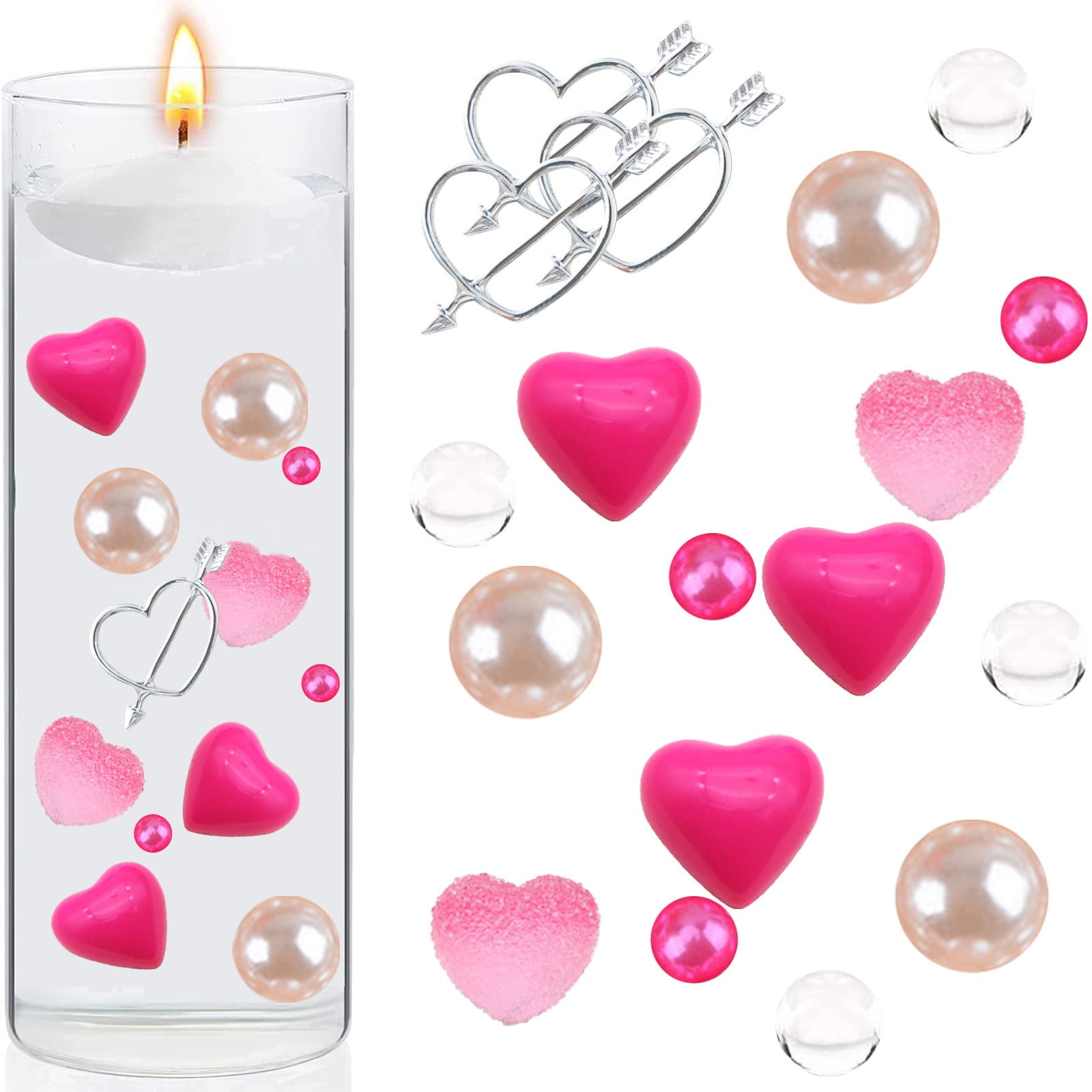 gel candle pink modern  wedding,party,valentine,birthday,centerpiece,homedecor
