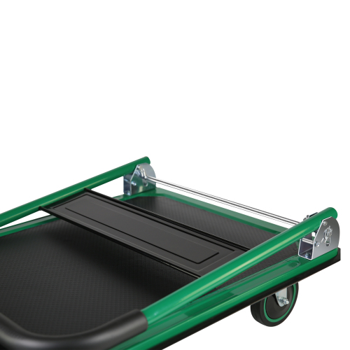 POWANLI Foldable Platform Truck, Push Dolly 660 LBS Weight Capacity, 360 Rolling, Folding Hand Truck for Luggage, Travel, Office, House (Green & Black) (35.4" x 24" x 34.6")