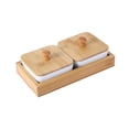 thumbnail image 3 of simhoa Appetizer Tray Food Platter Desserts Serving Plate for Dessert Sweets Fruit 2 grids, 3 of 8