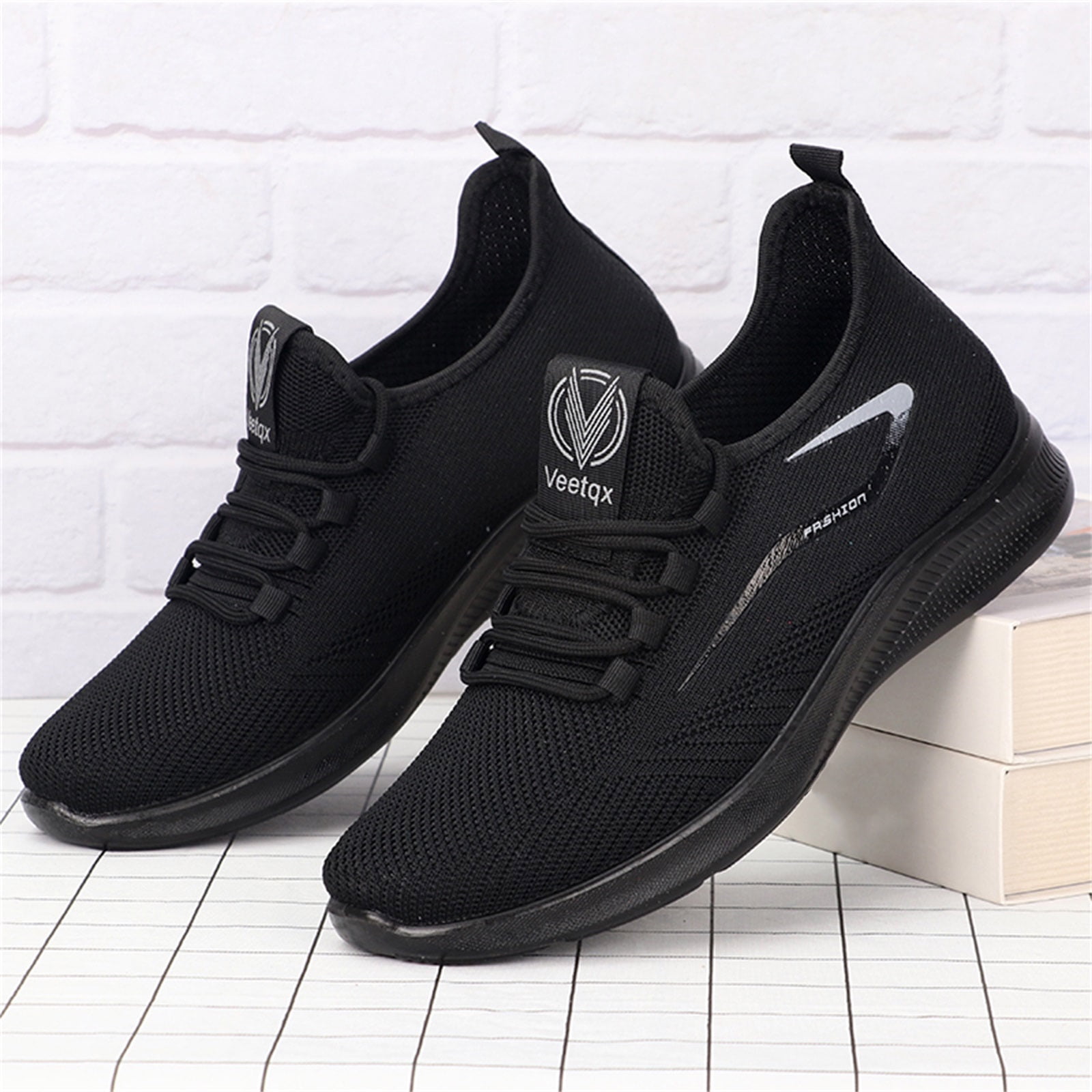 Yindaity Men Shoes Sneakers Men Shoes Sneakers Men's Lightweight Slip on Walking Running Shoes Lightweight Memory Foam Casual Sneakers Hiking Shoes Men Black,10.5